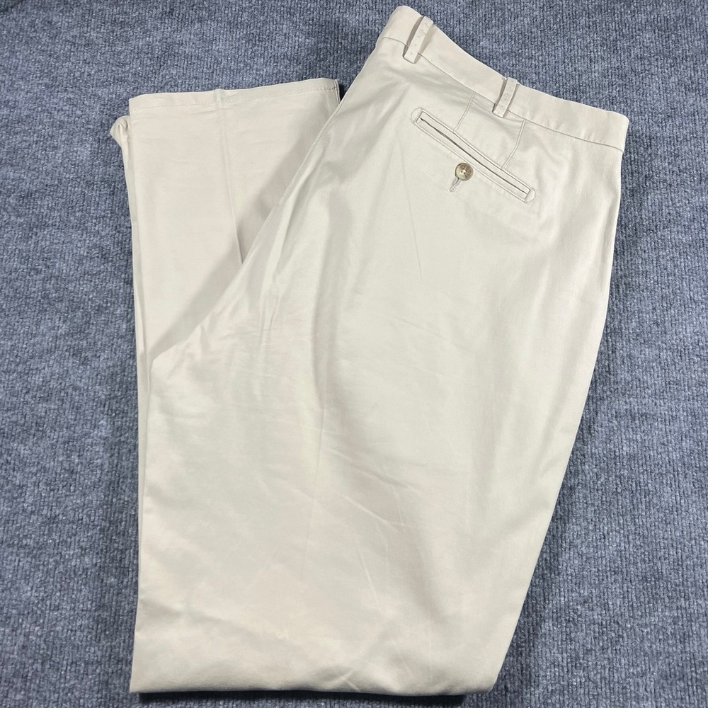 Peter‎ Millar Mens 42 Waist Beige Khaki Pants Classic Fit Flat Front